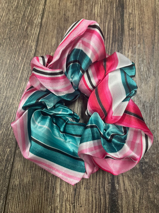 Silk Scrunchie - Pink Serape