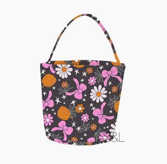 Pink Bows Halloween / Decor Bucket